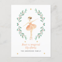 ballerina watercolor botanical cute Christmas