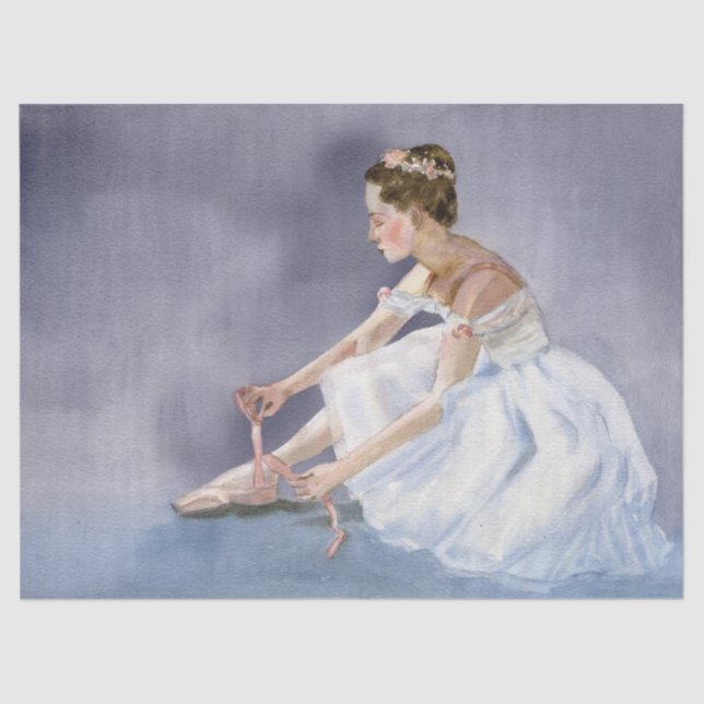 Ballerina Watercolor Decoupage Tissue Paper (Front)