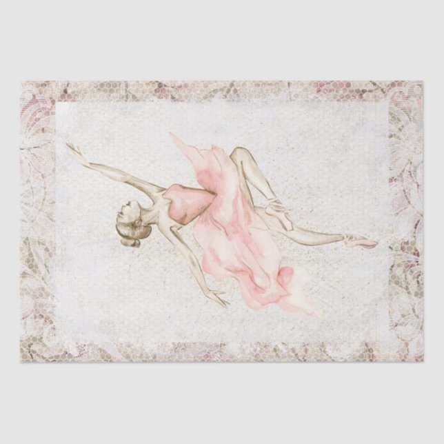 Ballerina Watercolor Decoupage Tissue Paper (Front)