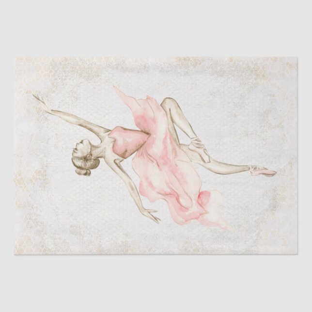 Ballerina Watercolor Decoupage Tissue Paper (Front)
