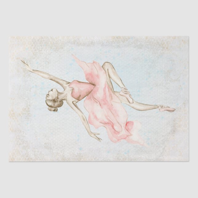 Ballerina Watercolor Decoupage Tissue Paper (Front)