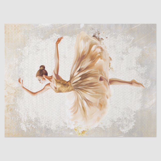 Ballerina Watercolor Decoupage Tissue Paper (Front)