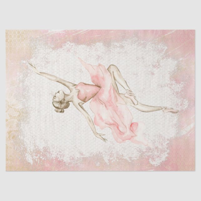 Ballerina Watercolor Decoupage Tissue Paper (Front)