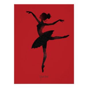 Ballerina watercolor stylish chic charcoal poster