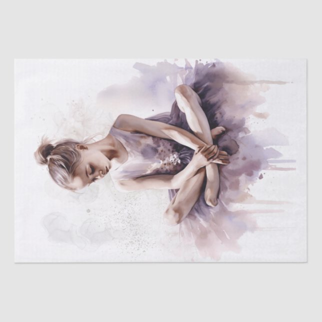 Ballerina Watercolor Tissue Paper (Front)