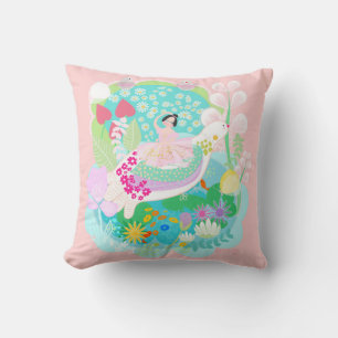 Ballerina with birds Custom All-Over-Print pillow. Cushion