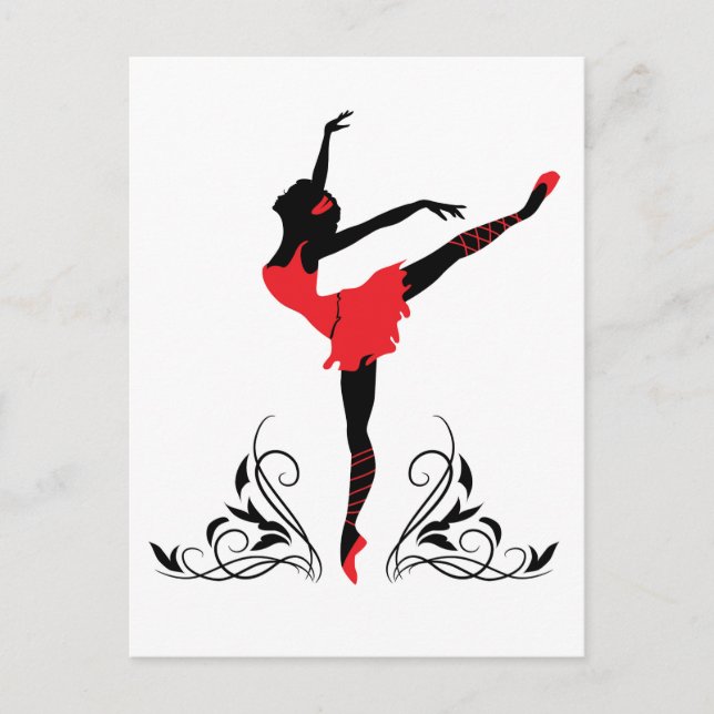 Ballerina with floral ornament. postcard (Front)