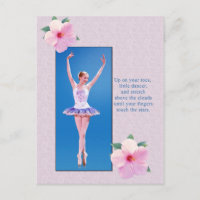 Ballerina with Pink Hibiscus Flowers