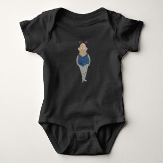 Ballerina with pink stars baby bodysuit
