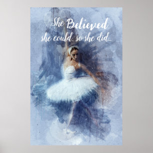 Ballerina with Quote Poster