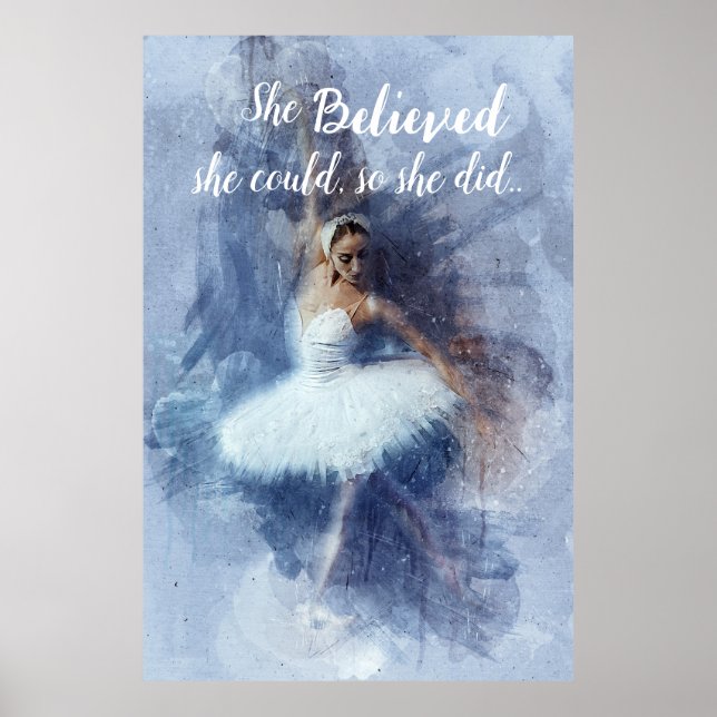 Ballerina with Quote Poster (Front)
