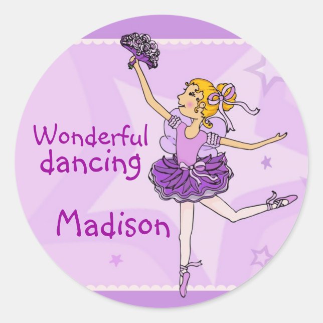 Ballerina Wonderful dancing sticker blonde/purple (Front)