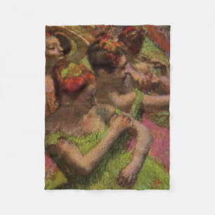 Ballerinas Adjusting Their Dresses (Edgar Degas) Fleece Blanket