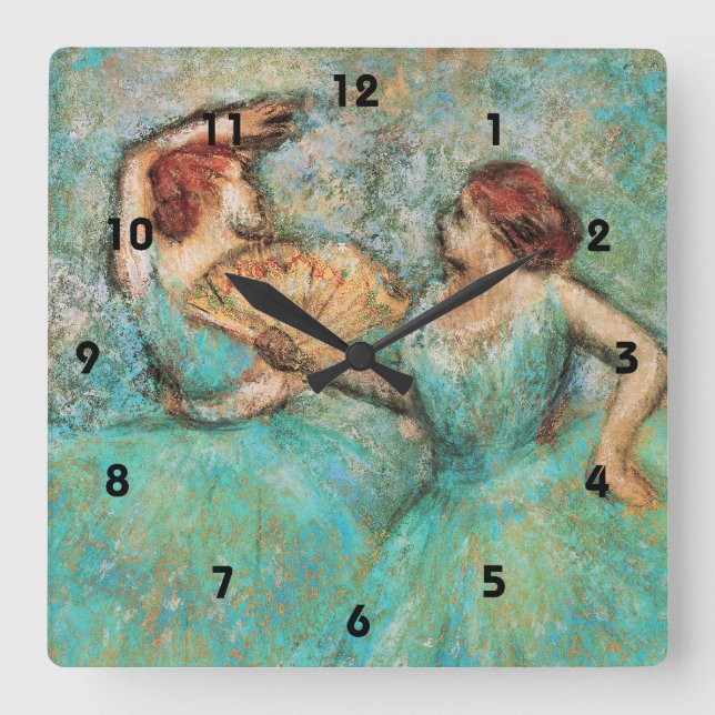 Ballerinas by Degas ~ Square Wall Clock (Front)