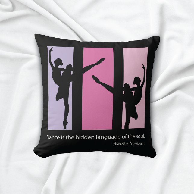 Ballerinas Dancing Quote pink Cushion (Creator Uploaded)