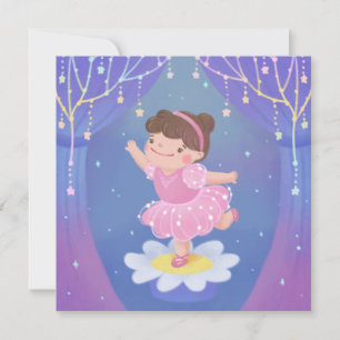 Ballerina's Dream Fantasy Illustration Holiday Card