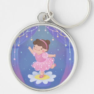 Ballerina's Dream Fantasy Illustration Key Ring