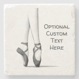 Ballerina's Feet 'En Pointe' With Your Own Words - Stone Coaster