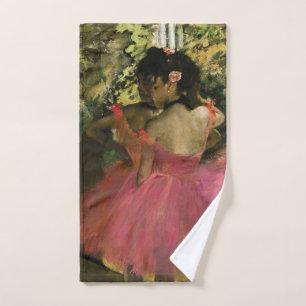 Ballerinas in Pink by Edgar Degas Hand Towel