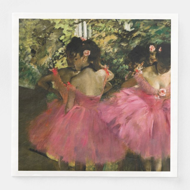 Ballerinas in Pink by Edgar Degas   Napkin (Front)