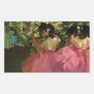 Ballerinas in Pink by Edgar Degas Rectangular Sticker