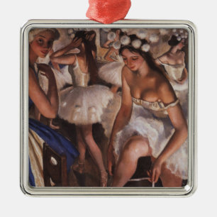 Ballerinas in the Dressing Room (by Serebriakova) Metal Ornament
