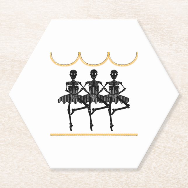 Ballerinas on Halloween Paper Coaster (Front)