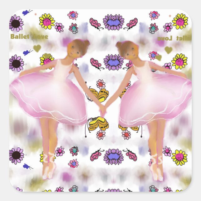 Ballerinas Square Sticker (Front)