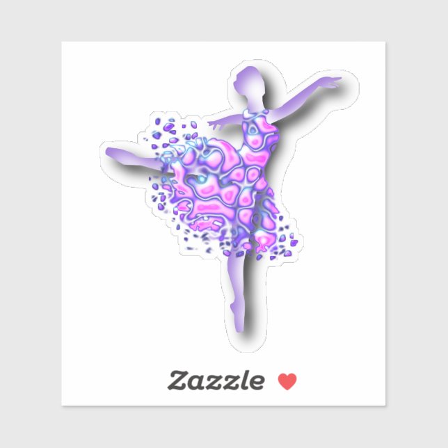 Ballerine Sticker Purple Ballet Dancer Girl (Sheet)