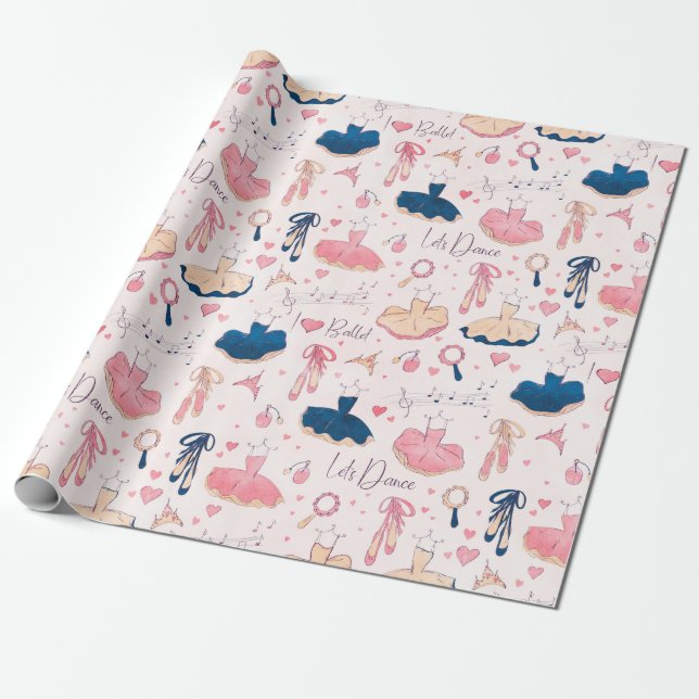 Ballet Accessories Wrapping Paper (Unrolled)