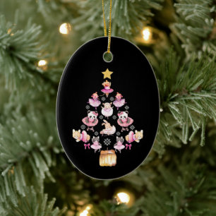 Ballet Animals Ballerina Christmas Tree Ceramic Ornament
