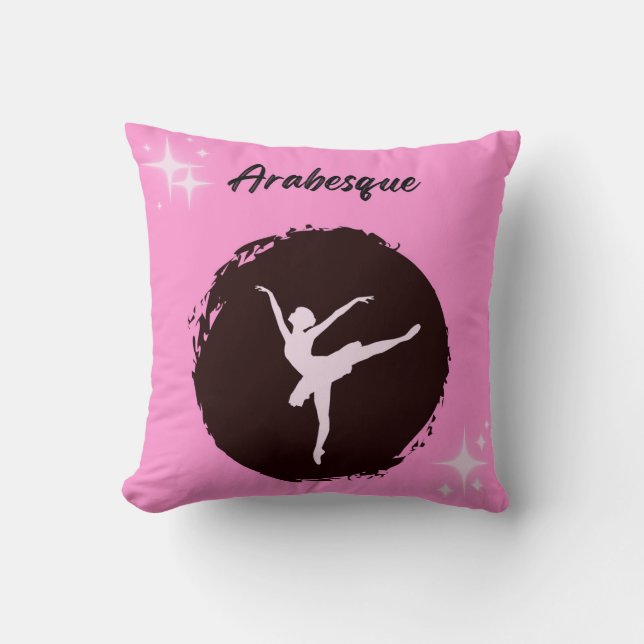 Ballet Arabesque Throw Pillow (Front)