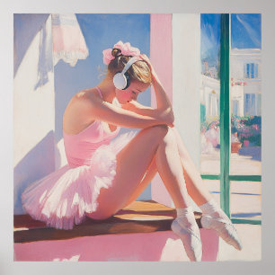Ballet Art in Soft Pastels Poster