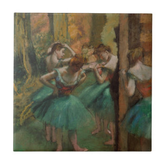 Ballet Artwork Dancers Pink and Green Edgar Degas Ceramic Tile