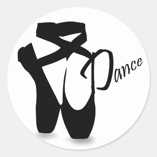 Ballet Ballerina Black Pointe Shoes Dance Sticker (Front)