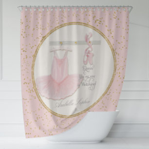 Ballet Ballerina Dance Shoes Little Girl Decor Shower Curtain