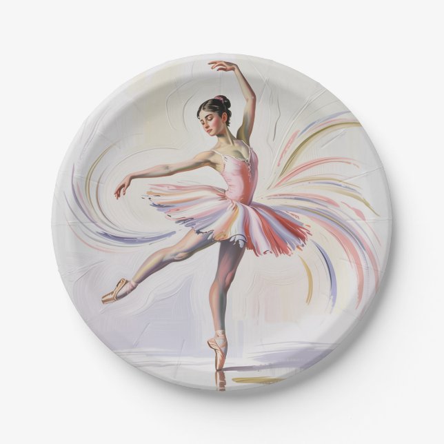 ballet Ballerina dancer Birthday Party Paper Plate (Front)