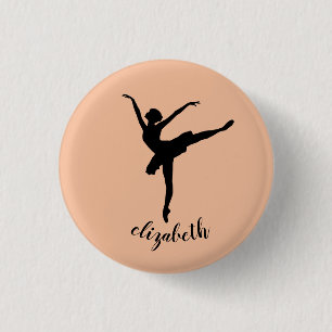 Ballet Ballerina on Pink 3 Cm Round Badge