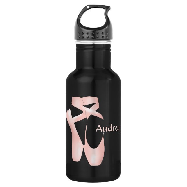 Ballet Ballerina Pink Pointe Shoes Custom 18oz 532 Ml Water Bottle (Front)
