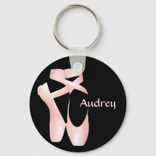 Ballet Ballerina Pink Pointe Shoes Custom Basic Key Ring
