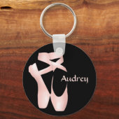 Ballet Ballerina Pink Pointe Shoes Custom Basic Key Ring (Front)