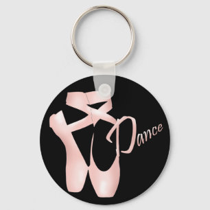 Ballet Ballerina Pink Pointe Shoes Dance Basic Key Ring