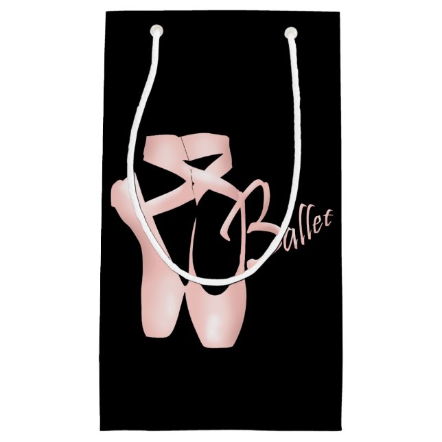 Ballet Ballerina Pink Pointe Shoes Sml Gift Bag (Front)