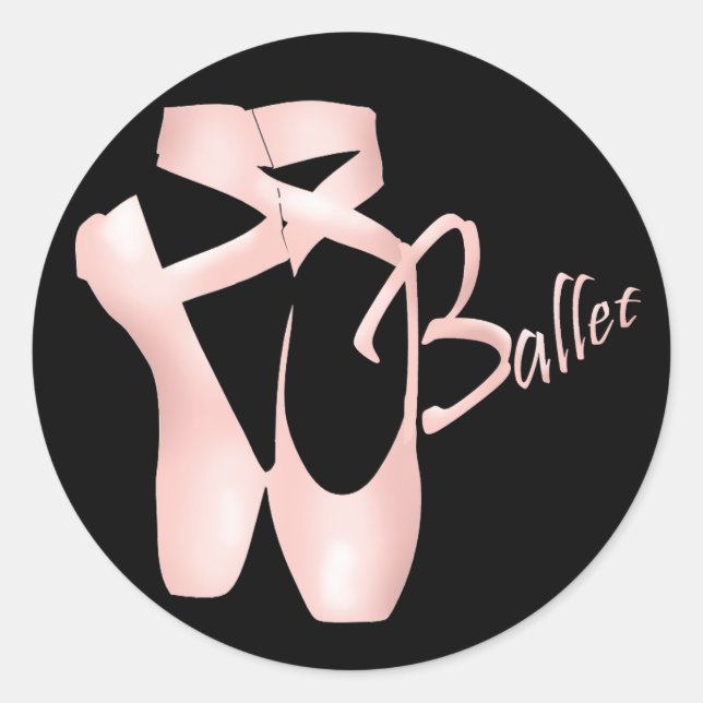 Ballet Ballerina Pink Pointe Shoes Sticker (Front)