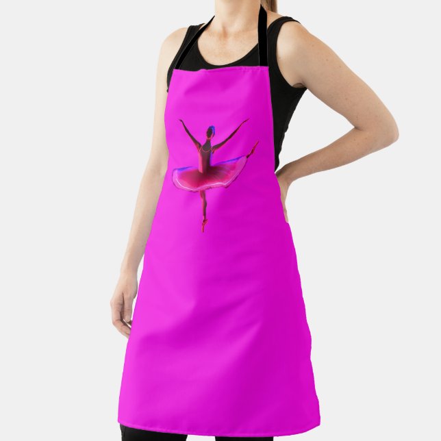 Ballet Ballerina Pose Glowing Violet Colours   Apron (Insitu)