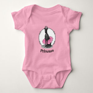 Ballet Ballerina Princess Greyhound Dog (black) Baby Bodysuit