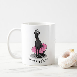 Ballet Ballerina Princess Greyhound Dog (black) Coffee Mug