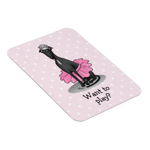Ballet Ballerina Princess Greyhound Dog (black) Magnet