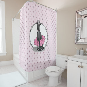Ballet Ballerina Princess Greyhound Dog (black) Shower Curtain
