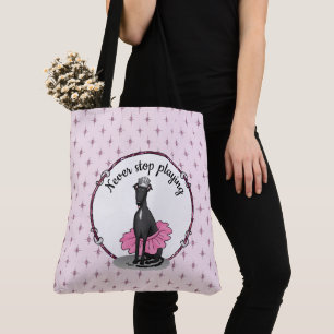 Ballet Ballerina Princess Greyhound Dog (black) Tote Bag